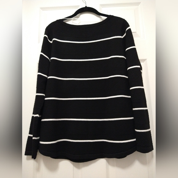 NWT Chico's Textured Stripe Bateau-Neck Sweater, Chico's 2 = US 12 - Picture 3 of 9